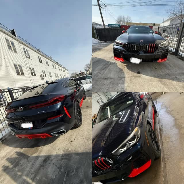Finished BMW X6 with red accents