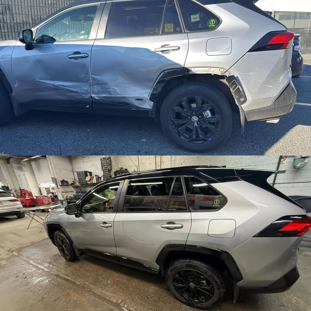 Toyota RAV4 before and after side repair